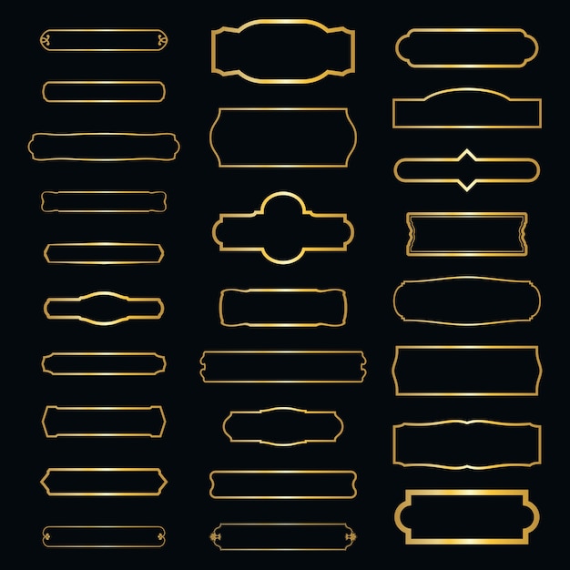 Vector conjunto de marcos elegantes para logotipo y textos