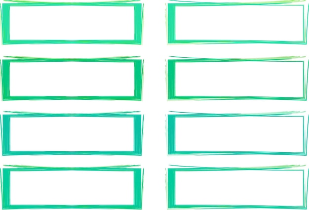 Vector de conjunto de marcos rectangulares de paleta de colores verde