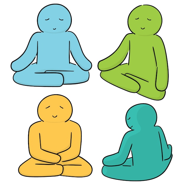 vector conjunto de meditación