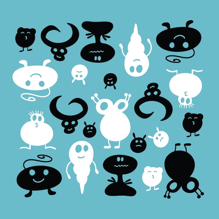 Vector vector de conjunto de monstruos de halloween para evento de halloween