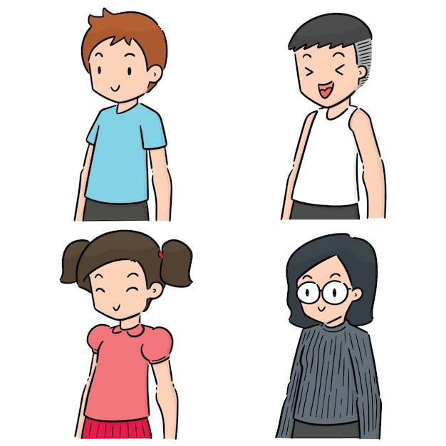 vector conjunto de niños