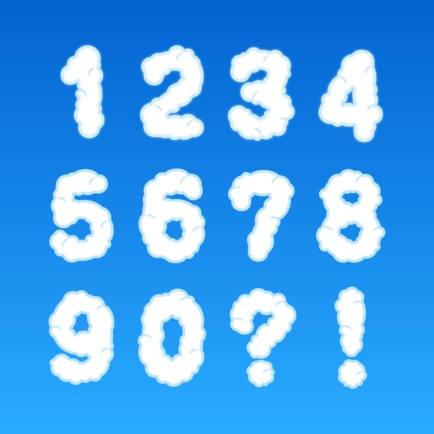 Vector un conjunto de números de nubes