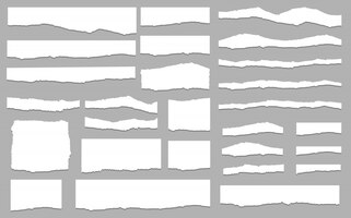 Vector vector de conjunto de papel rasgado, en capas. ilustración vectorial