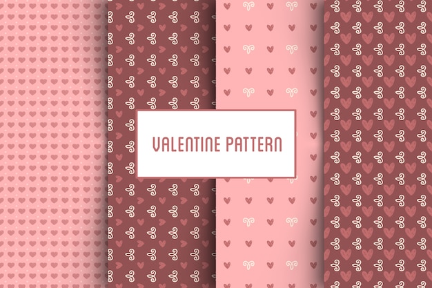 Vector conjunto de patrones de San Valentín.