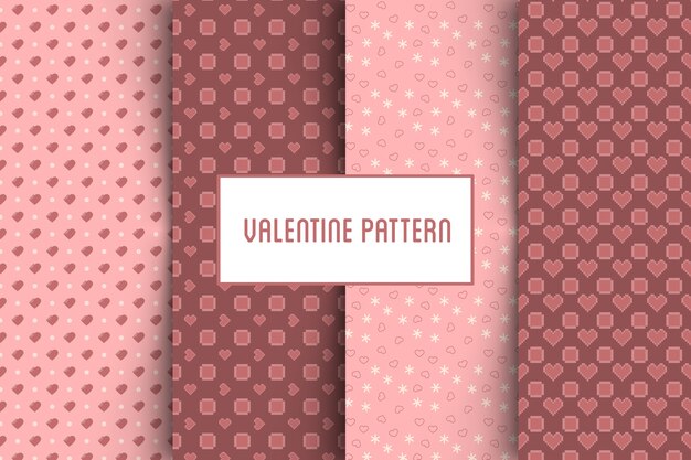 Vector conjunto de patrones de San Valentín.