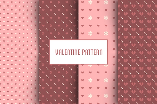 Vector conjunto de patrones de San Valentín.