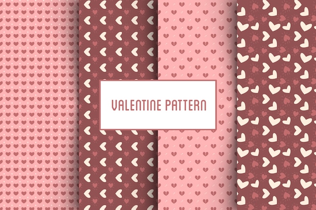 Vector conjunto de patrones de San Valentín.