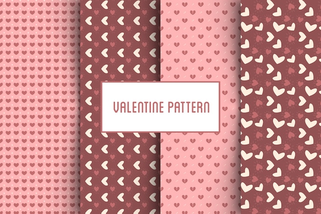 Vector conjunto de patrones de san valentín.