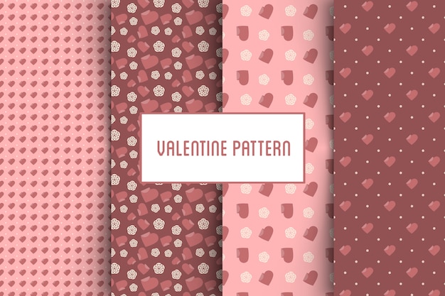 Vector conjunto de patrones de San Valentín.