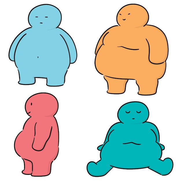 Vector conjunto de personas gordas