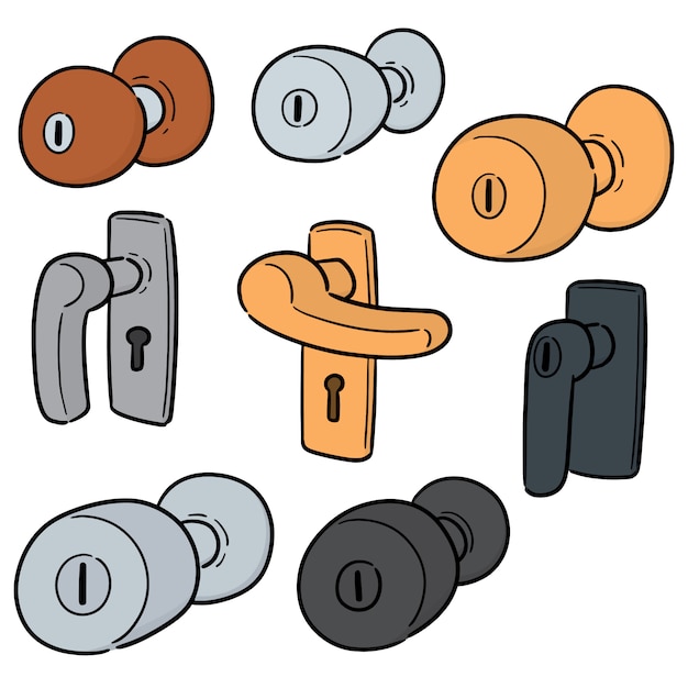 Vector conjunto de pomo de la puerta