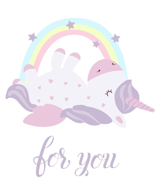 Vector conjunto de postales con lindos unicornios