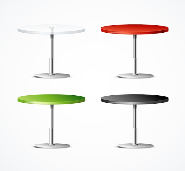Vector de conjunto de restaurante de mesa de una pierna detallada 3d realista
