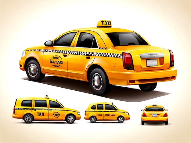 Vector de conjunto de servicios de taxis aislado