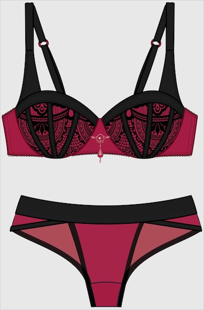 Conjunto Ropa interior mujer rojo Talla M Lencería erótica con liga  GENERICO