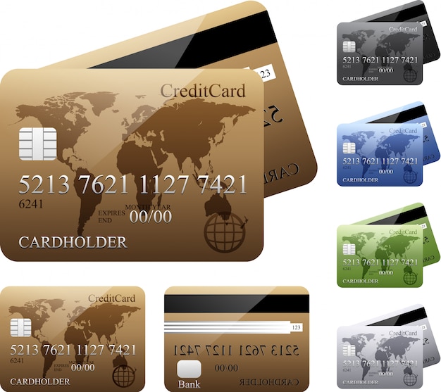 Vector conjunto de tarjetas de crédito