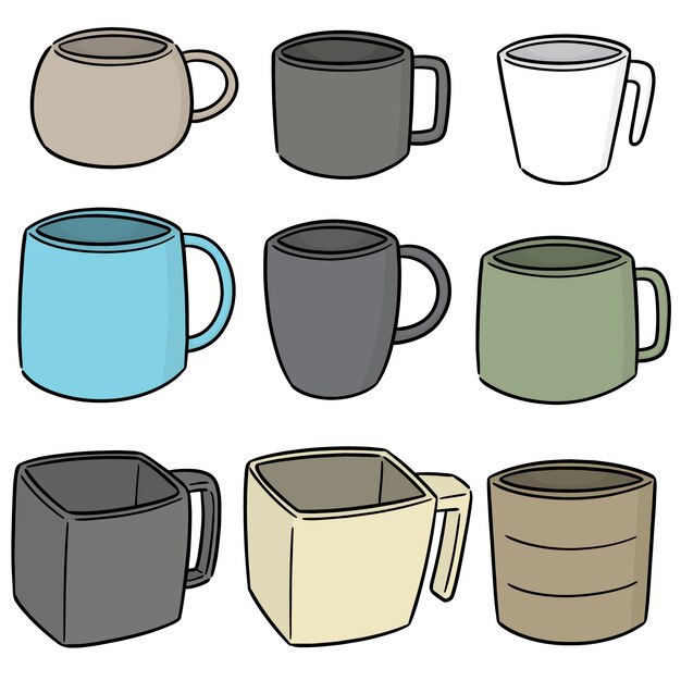 Vector conjunto de taza de bebida