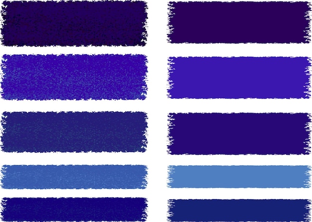 Vector de conjunto de trazos de pincel de la paleta de colores azul oscuro