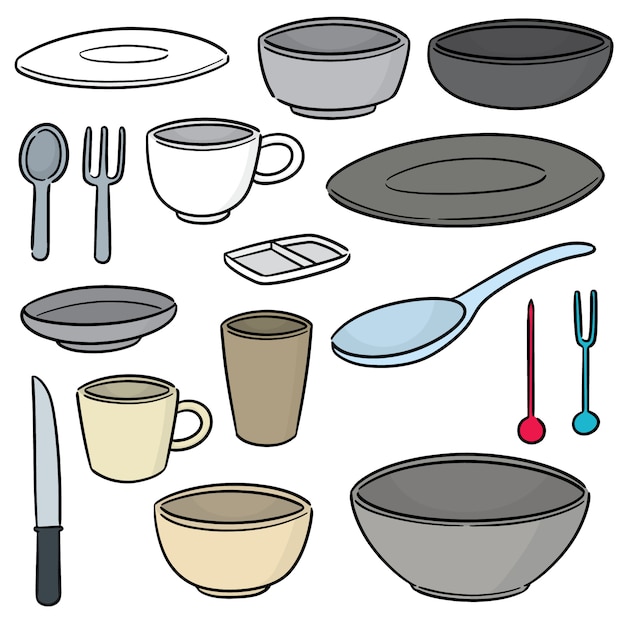 Conjunto De Vajilla De Plata, Ollas Para Cocinar Ilustración Aisladas Sobre  Fondo Blanco, Vector De Ilustraciones svg, vectoriales, clip art  vectorizado libre de derechos. Image 5551162