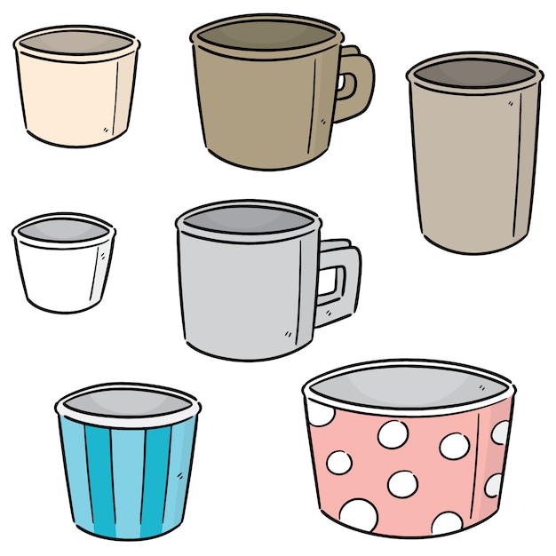 Vector conjunto de vaso de papel