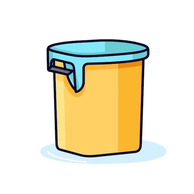 Vector de un contenedor amarillo y azul con un icono de vector de manija