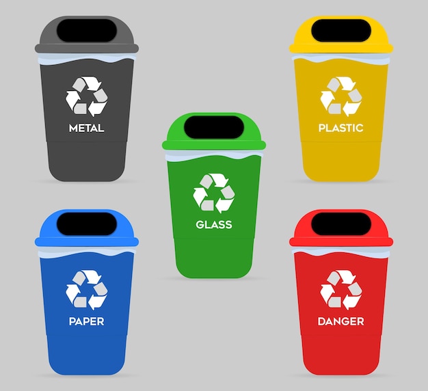 Vector de contenedor de papelera de reciclaje