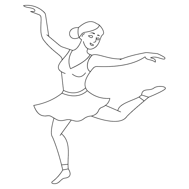 Vector continuo dibujo de una sola línea arte de la hermosa mujer bailarina espectáculo 5