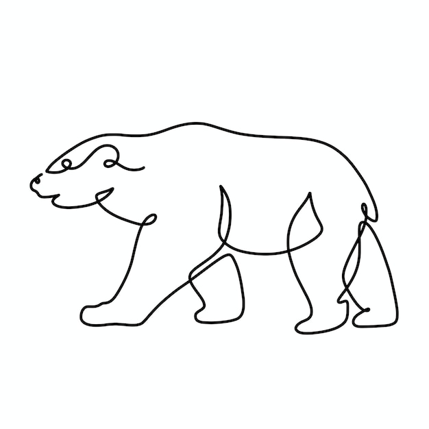 Vector continuo una ilustración de osos polares