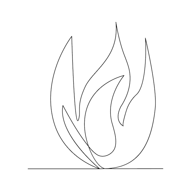 Vector continuo una línea de arte de hogueras dibujo a mano en fondo blanco ilustración y mínimo