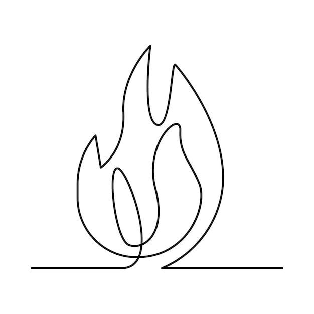 Vector continuo una línea de arte de hogueras dibujo a mano en fondo blanco ilustración y mínimo