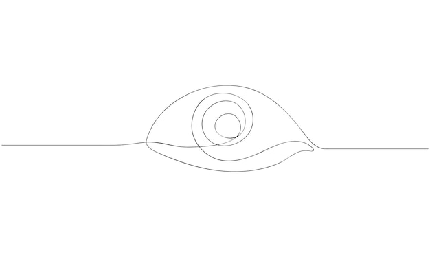 Vector continuo un simple dibujo de línea abstracta del ojo con diseño de contorno de la retina aislado