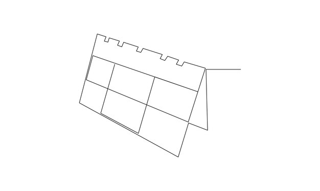 Vector continuo un simple dibujo de línea abstracta única de la tabla concepto de calendario de día memorable