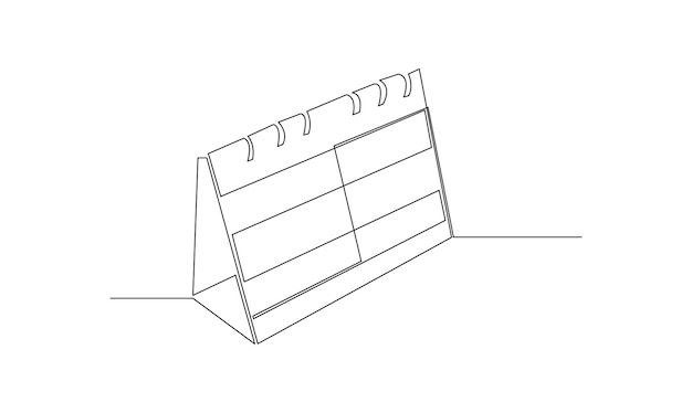 Vector continuo un simple dibujo de línea abstracta única de la tabla concepto de calendario de día memorable