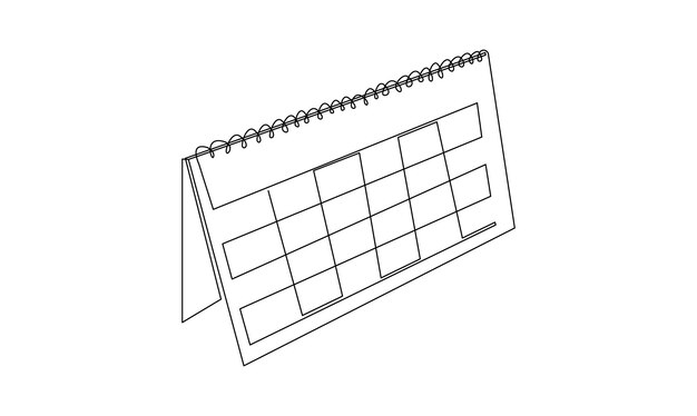 Vector continuo un simple dibujo de línea abstracta única de la tabla concepto de calendario de día memorable