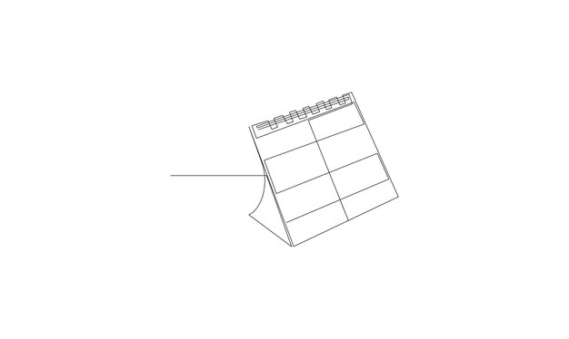 Vector continuo un simple dibujo de línea abstracta única de la tabla concepto de calendario de día memorable