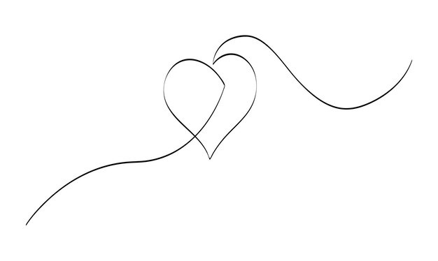 Vector continuo un simple dibujo de una sola línea abstracta del concepto de amor de la celebración
