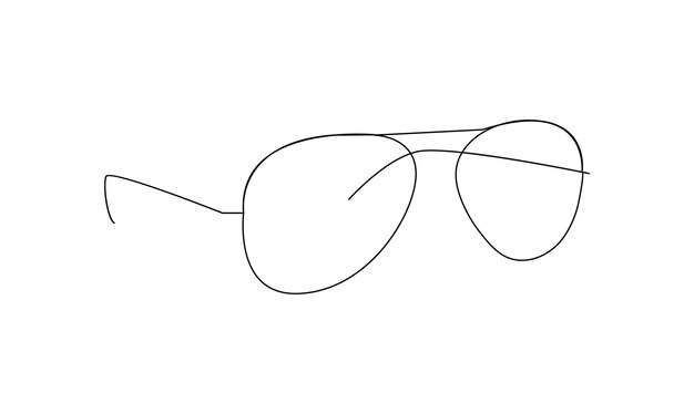 Vector continuo un simple dibujo de una sola línea abstracta de vidrio solar aislado sobre un fondo blanco