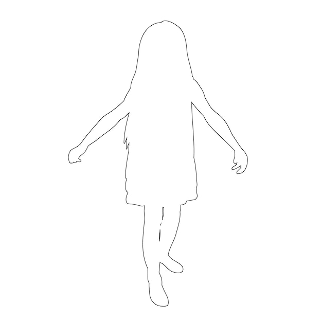 Vector contorno aislado niña