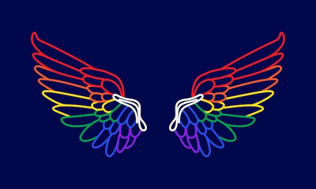 Vector de contorno de alas de colores