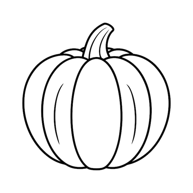 Vector de contorno de calabaza Ilustración negra sencilla