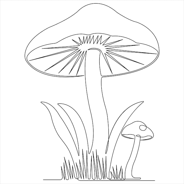 Vector de contorno de concepto de plantas de dibujo de arte de línea única continua de setas