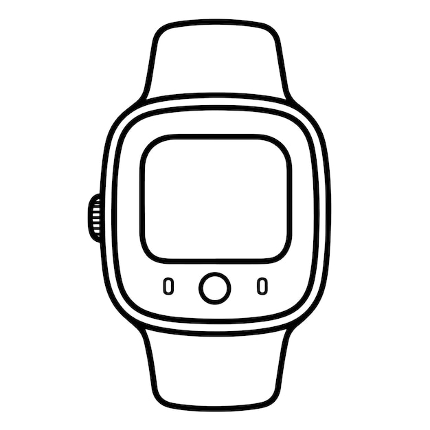 Vector de contorno elegante de reloj inteligente ideal para proyectos de tecnología portátil