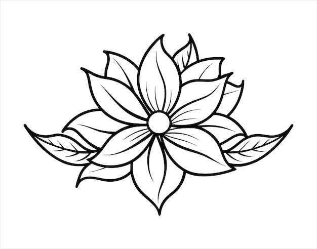 Vector de contorno de flor simple