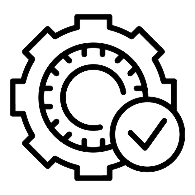 Vector de contorno de la habilidad del icono del engranaje Carrera profesional Capacidad de la meta