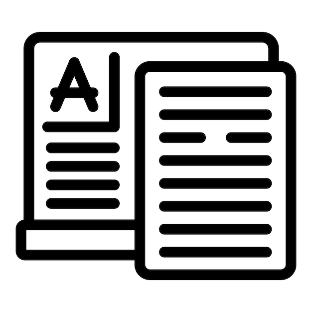 Vector de contorno de la icona de la clase central Aprender el curso