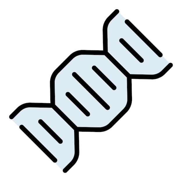 Vector de contorno de icono de ADN de laboratorio Laboratorio de ciencias Prueba de química Color plano