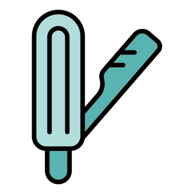 Vector de contorno del icono de la afeitadora Shampoo de barbería Color plano del corte de belleza