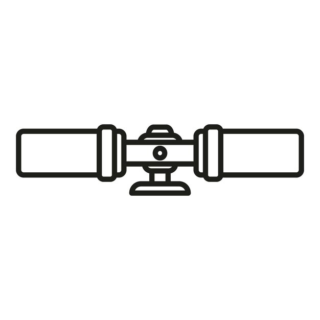 Vector de contorno de icono de alcance de metal Objetivo de rifle Arma militar