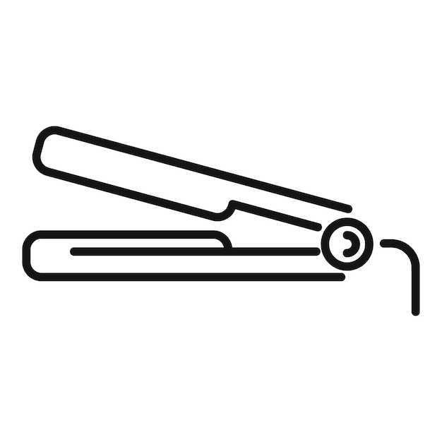 Vector de contorno del icono del alisador de cabello Moda de la persona