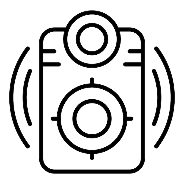 Vector de contorno del icono del altavoz Dj música Audio techno